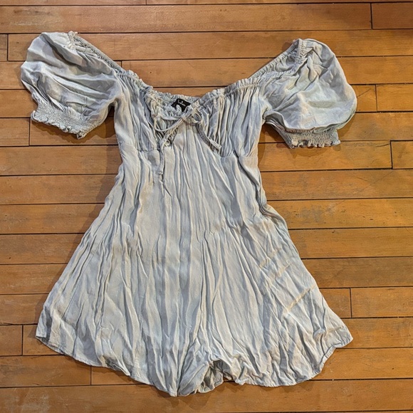 EUC Lulu's Light Sage Green Smocked Jumper/Romper - Picture 1 of 12